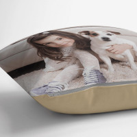 personalised Single Sided Photo Cushion 24x24" STONE