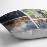 personalised Family Monogram Collage Cushion (White) 18x18"