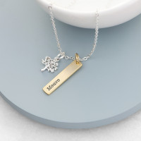 personalised Tree of Life Bar Necklace - Silver