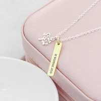 personalised Tree of Life Bar Necklace - Silver
