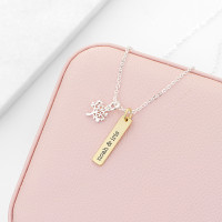 personalised Tree of Life Bar Necklace - Silver