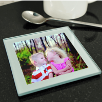 Personalised Glass Photo Coaster (Silver)