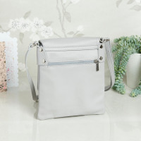 personalised Leather Crossbody Bag light grey