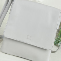 personalised Leather Crossbody Bag light grey