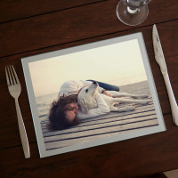 personalised Silver Photo Table Mat