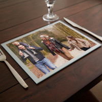 personalised Silver Photo Table Mat