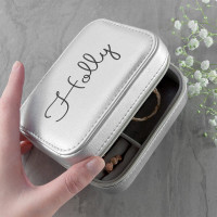 personalised Silver Travel Jewellery Case