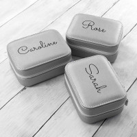 personalised Silver Travel Jewellery Case