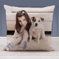 personalised Single Sided Photo Cushion 24x24" STONE