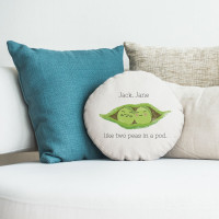 personalised Peas in a pod Round Cushion 18"