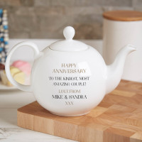 personalised 20 Years Tea For Two Pot Belly Teapot