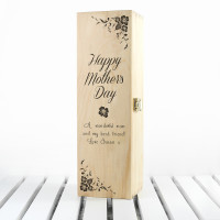 personalised Mother's Day Wine Box with Floral Corners