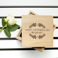 personalised Mother's Day Oak Photo Cube