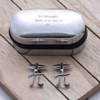 personalised Pi Symbol Cufflinks Gift Set