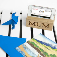 personalised Wooden Phone Holder