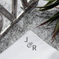 personalised Ornate Ampersand Pocket Square