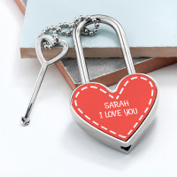 personalised Parisienne Heart Padlock