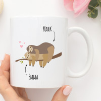 personalised Spooning Sloths Mug