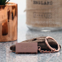 personalised Rose Gold Rectangle Keyring