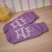 personalised Name Snuggle Purple Socks