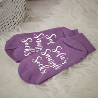 personalised Name Snuggle Purple Socks
