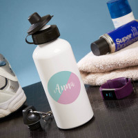 personalised split circle white water bottle