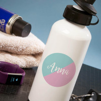 personalised split circle white water bottle
