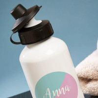 personalised split circle white water bottle