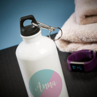 personalised split circle white water bottle