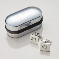 Square silver cufflinks