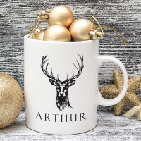 personalised Stag Christmas Mug