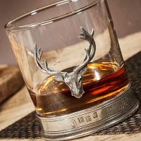 Majestic Stag Head Glass Whisky Tumbler