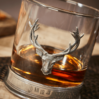 Majestic Stag Head Glass Whisky Tumbler