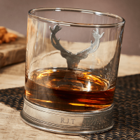 Majestic Stag Head Glass Whisky Tumbler
