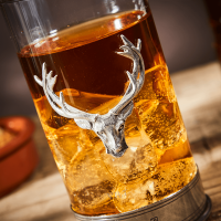 English Pewter Stag Head Highball Glass