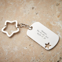 Personalised Star ID Tag Keyring