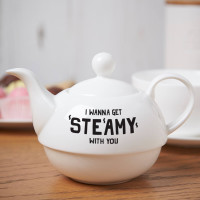  Personalised I Wanna Get Steamy Tea For One Teapot