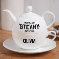  Personalised I Wanna Get Steamy Tea For One Teapot
