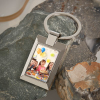 Personalised Birthday Photo Upload Metal Keyring