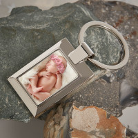 Personalised New Baby Photo Upload Metal Keyring