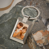 Personalised Uncle Photo Upload Metal Keyring