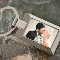 Personalised Wedding Photo Upload Metal Keyring