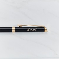 personalised Waterman Hemisphere Ball Pen - Black & Gold