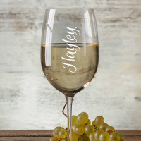 Personalised Vertical Name Wine Glass