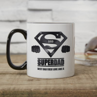 personalised Super Dad Two Tone Mug Black