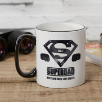 personalised Super Dad Two Tone Mug Black