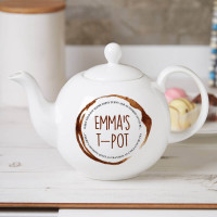 personalised Tea Stain Pot Belly Teapot