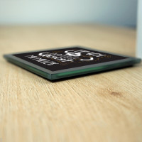 personalised Good Mums Black Glass Coaster