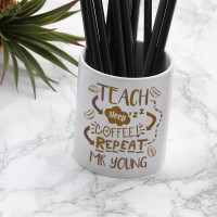 personalised Teach Sleep Coffee Repeat Pen Pot
