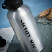 personalised name silver water bottle